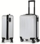 Hardshell Carry-On Luggage, 20-Inch Trolley Suitcase, 4-Wheel Spinner, Multiple Colors (silver, 20 in)