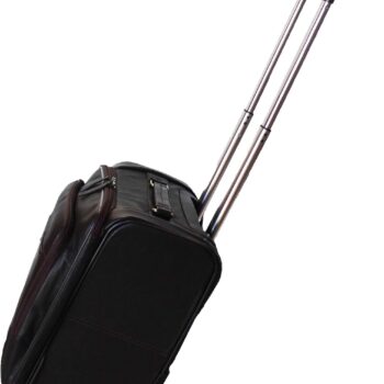 Handcrafted Leather Carry-On Travel Suitcase Wheels