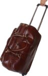 Handcrafted Leather Carry-On Travel Suitcase Wheels