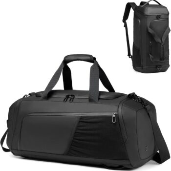 Gym Duffle Bag Waterproof Sports Duffel Bags Travel Weekender Bag for Men Women Overnight Bag with Shoes Compartment, Black, Fashion,business,weekender Overnight Bag,gym Bag