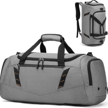 Travel Duffle Bag Sports Gym Duffel bag, Grey, 22 Inches, Travel Duffle Bag Backpack