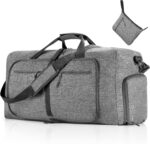 Travel Duffle Bag for Men, 65L 85L 115L Foldable Travel Duffel Bag with Shoes Compartment Overnight Bag for Men Women, A Gray, 65L, Foldable